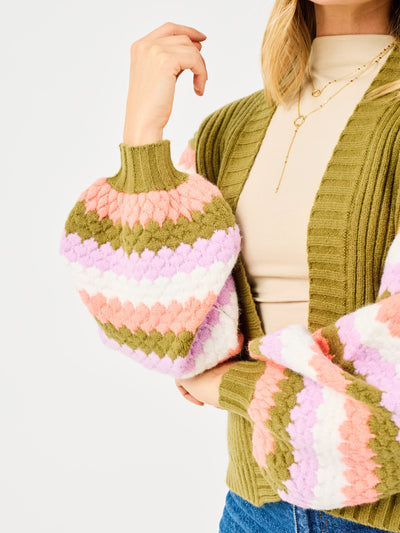 Pippa Cardigan Sweater | Green Multi