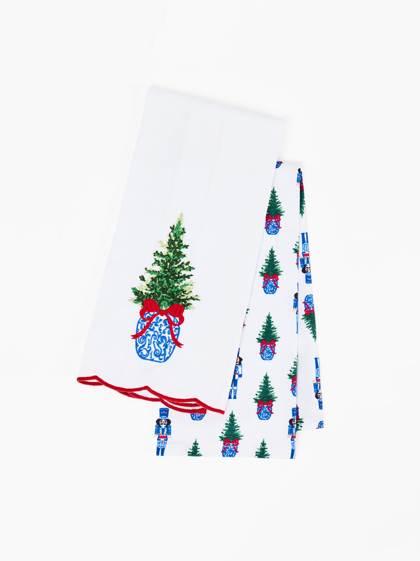 Embroidered Tea Towel | Chinoiserie Tree