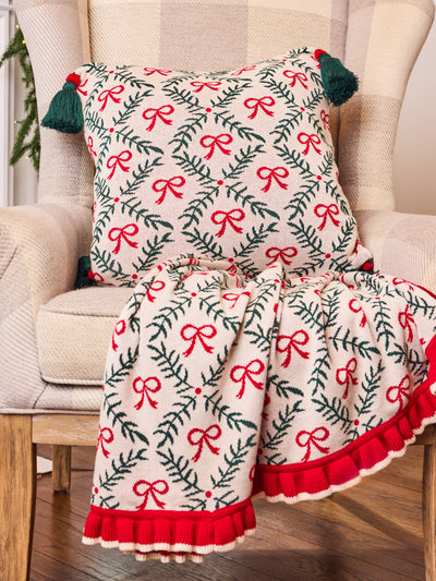 Knit Blanket | Holiday Trellis