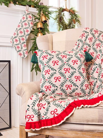 Knit Blanket | Holiday Trellis