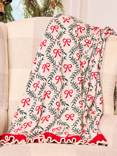 Knit Blanket | Holiday Trellis