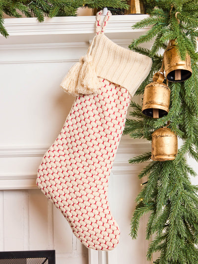 Knit Stocking  | Red & White Lurex