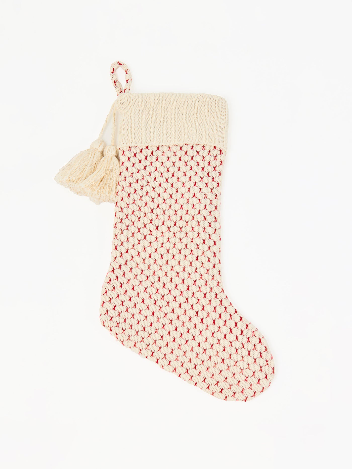 Knit Stocking  | Red & White Lurex