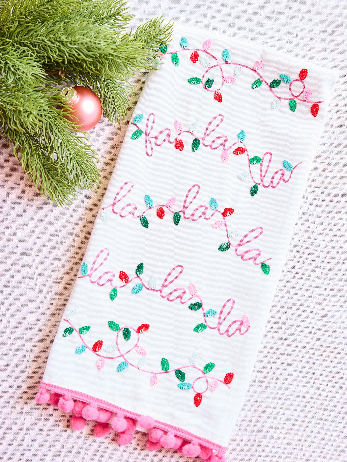 Sequin Tea Towel | Fa La La