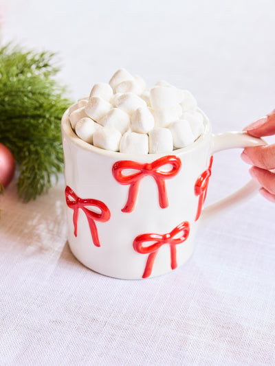 Ceramic Mug | Sculpted Bows