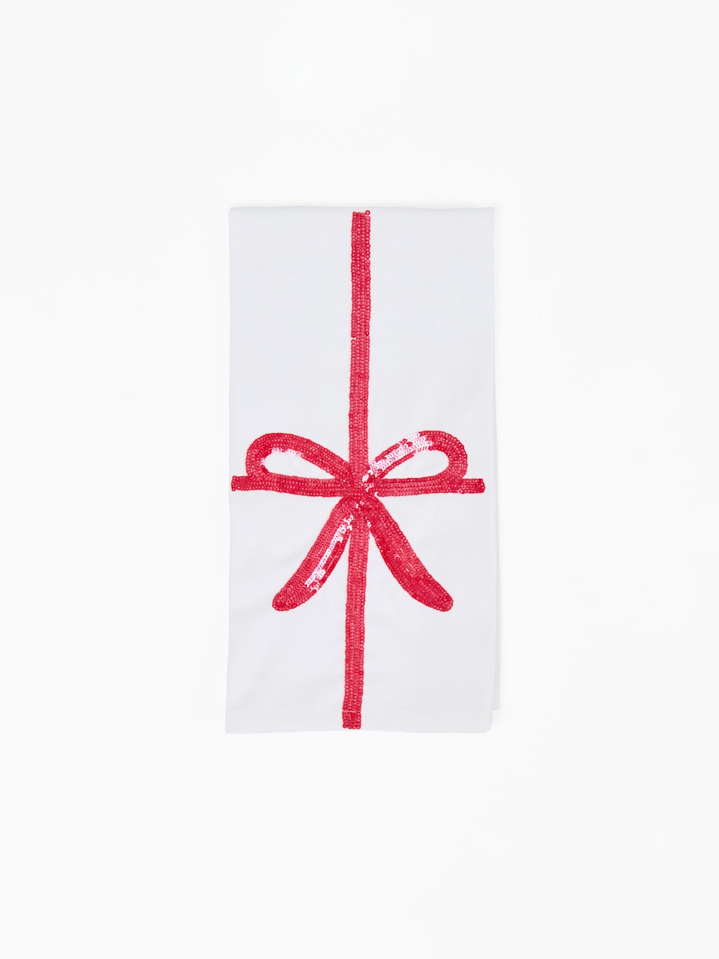 Sequin Tea Towel | Red Bow