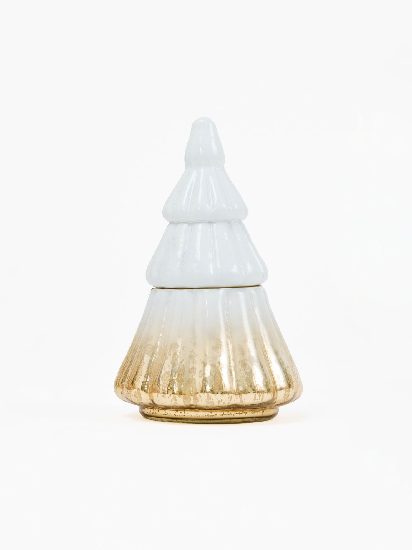 Large Glass Tree Candle | Ombre Gold Mercury