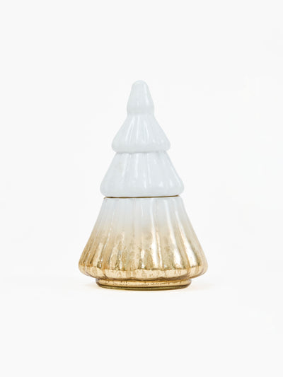 Large Glass Tree Candle | Ombre Gold Mercury