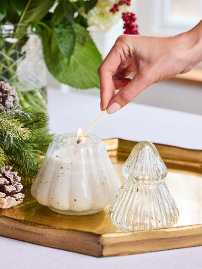 Glass Tree Candle | Gold Speckles