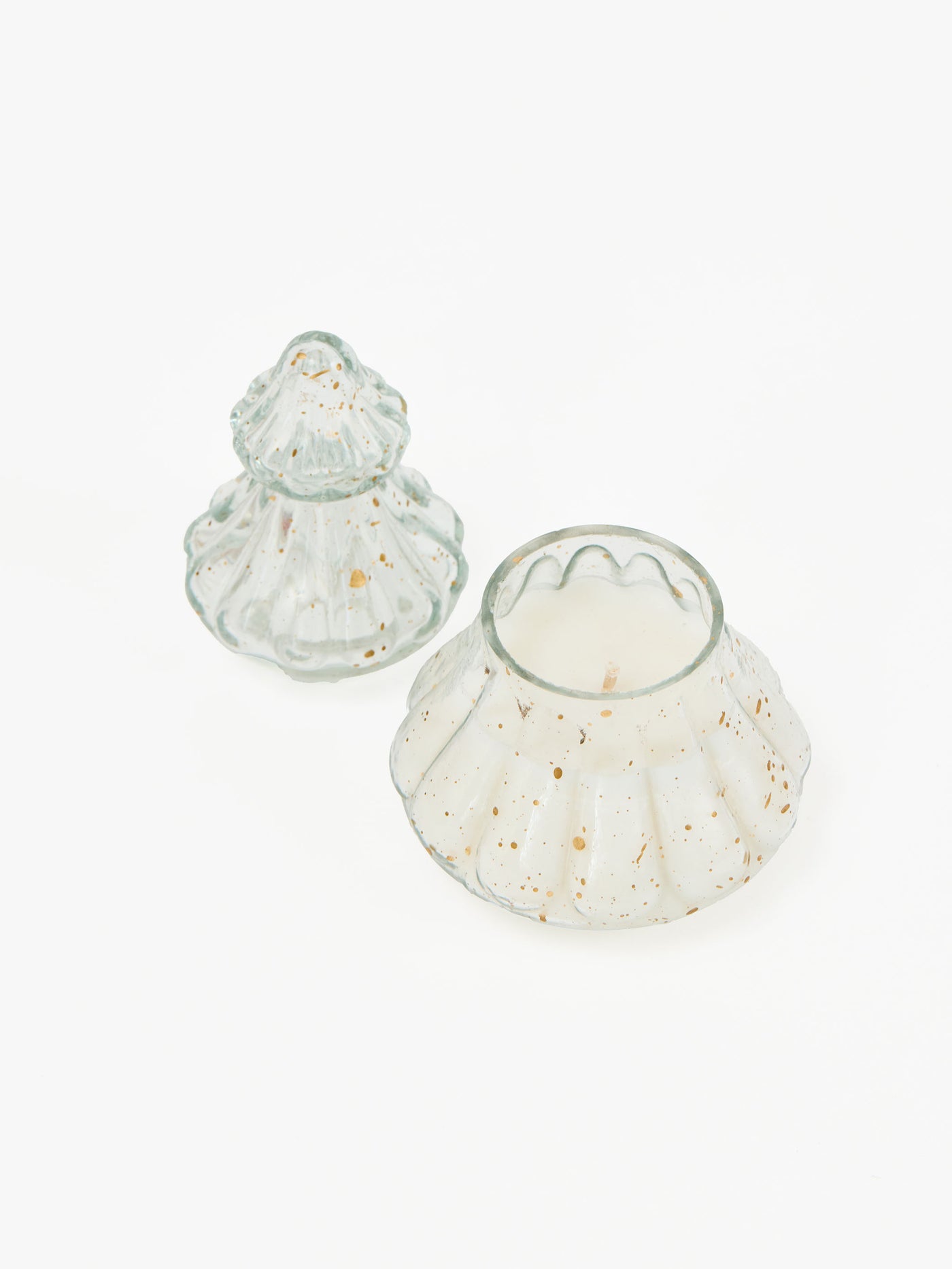 Glass Tree Candle | Gold Speckles