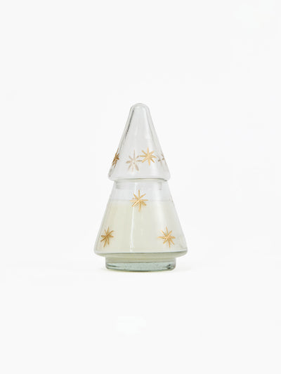 Glass Tree Candle | Embossed Star
