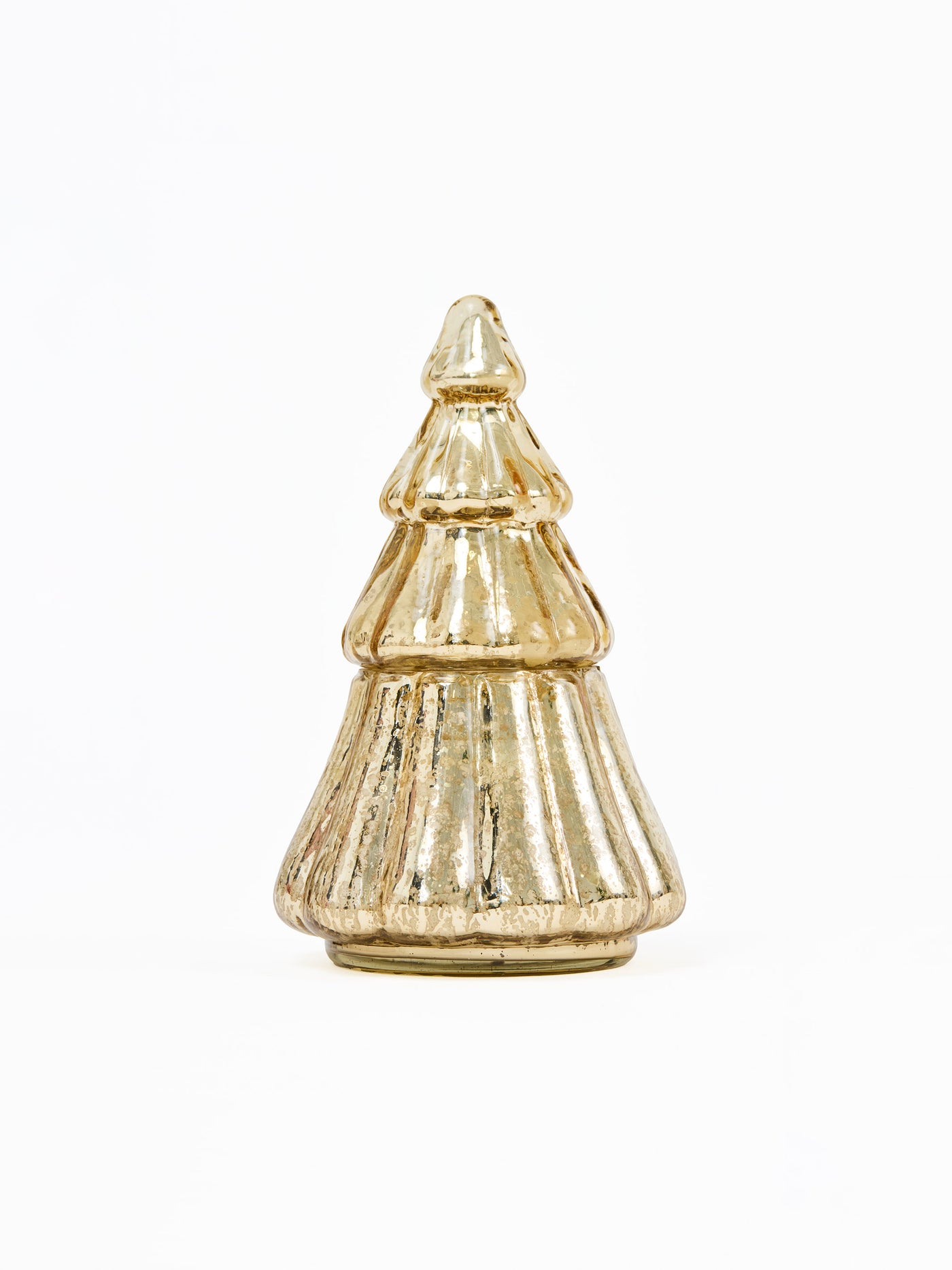 Large Glass Tree Candle | Gold Mercury