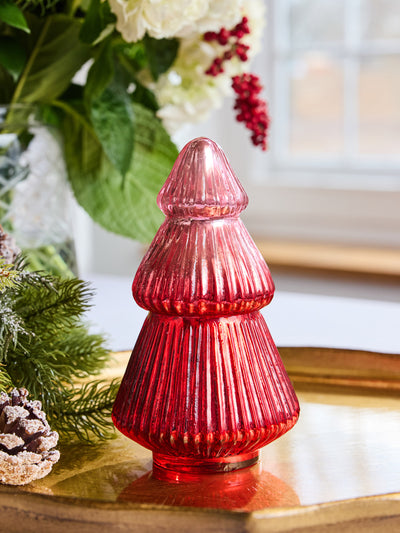 Large Glass Tree Candle | Red Mercury