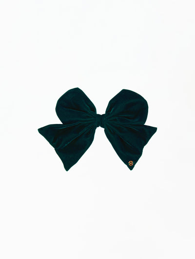 Magnetic Fabric Bow | Velvet Green