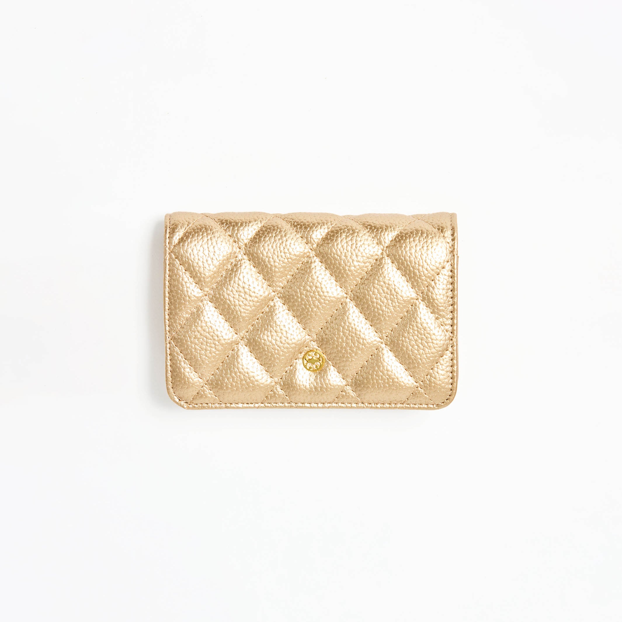 Essential Quilted Wallet | Champagne