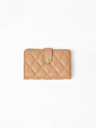 Essential Quilted Wallet | Camel