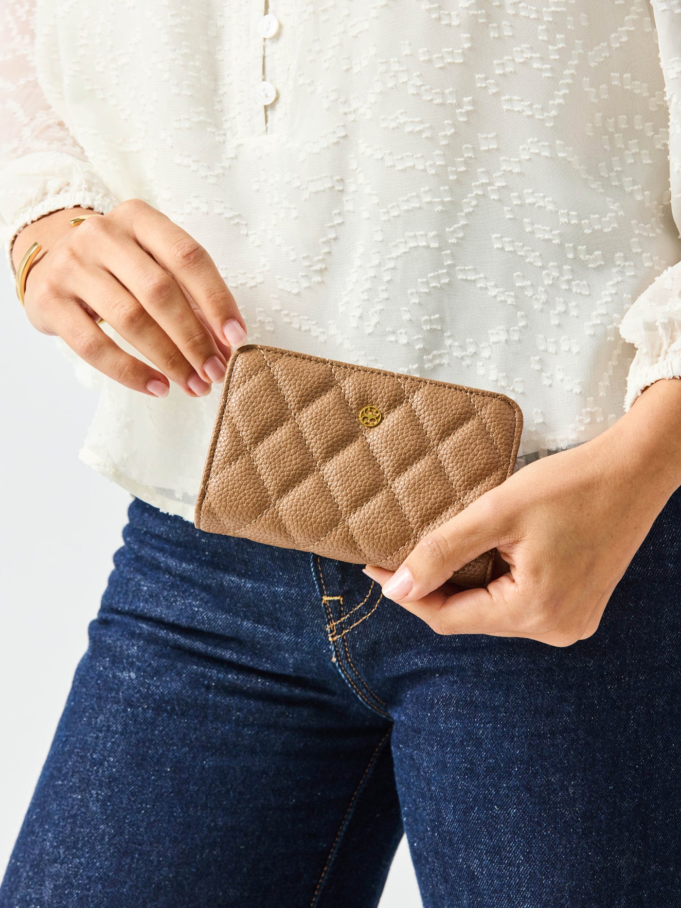 Essential Quilted Wallet | Camel