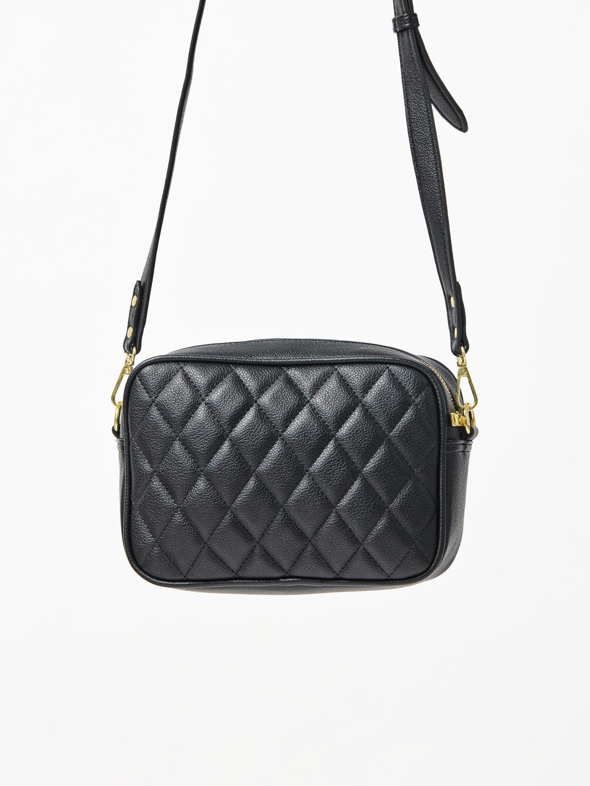 Essential Quilted Crossbody Bag | Black