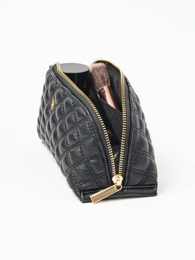 Small Quilted Essential Pouch | Black