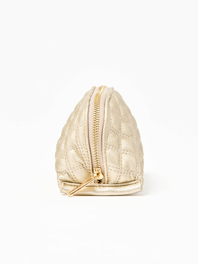 Small Quilted Essential Pouch | Champagne