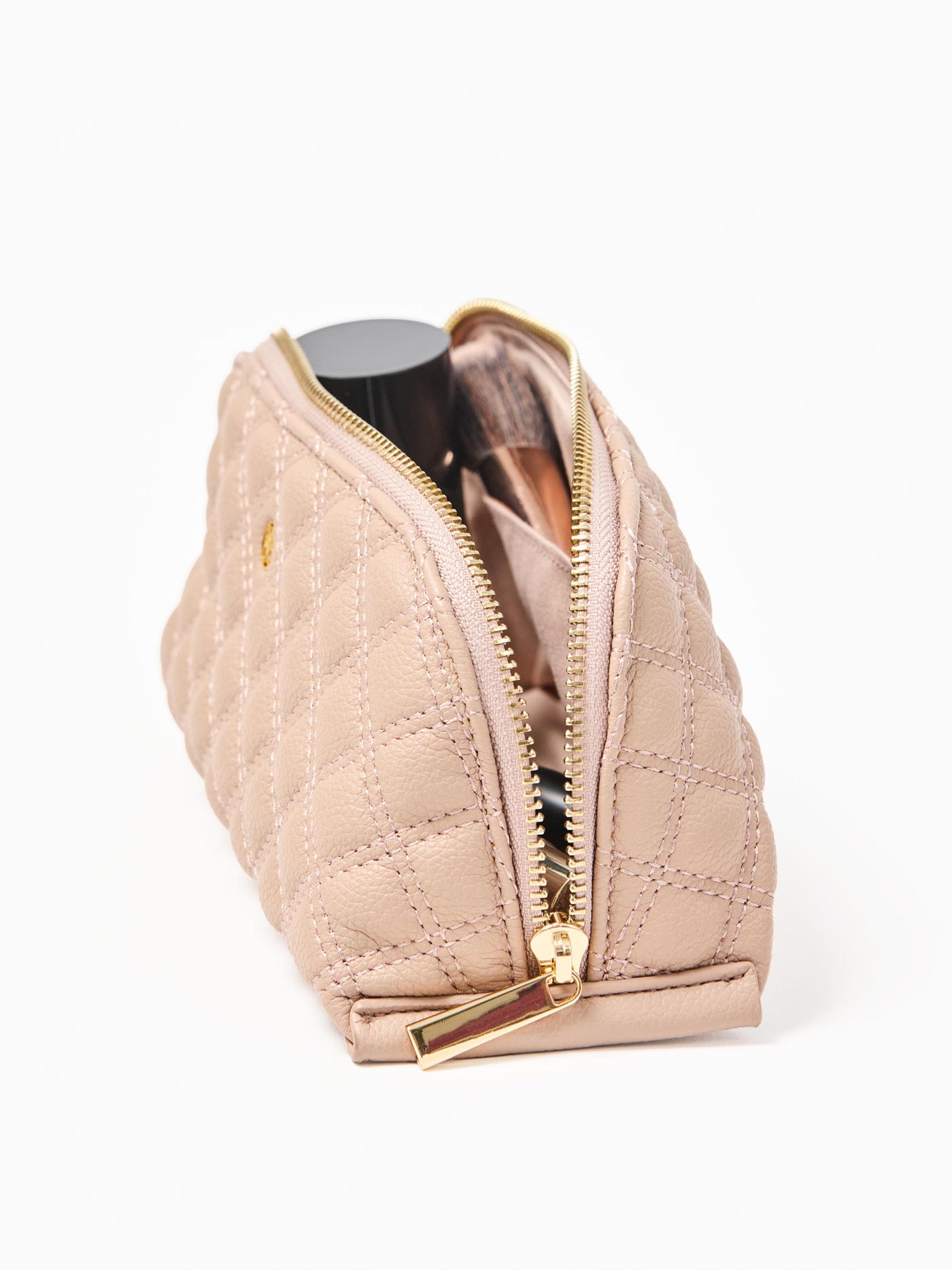 Small Quilted Essential Pouch | Tan