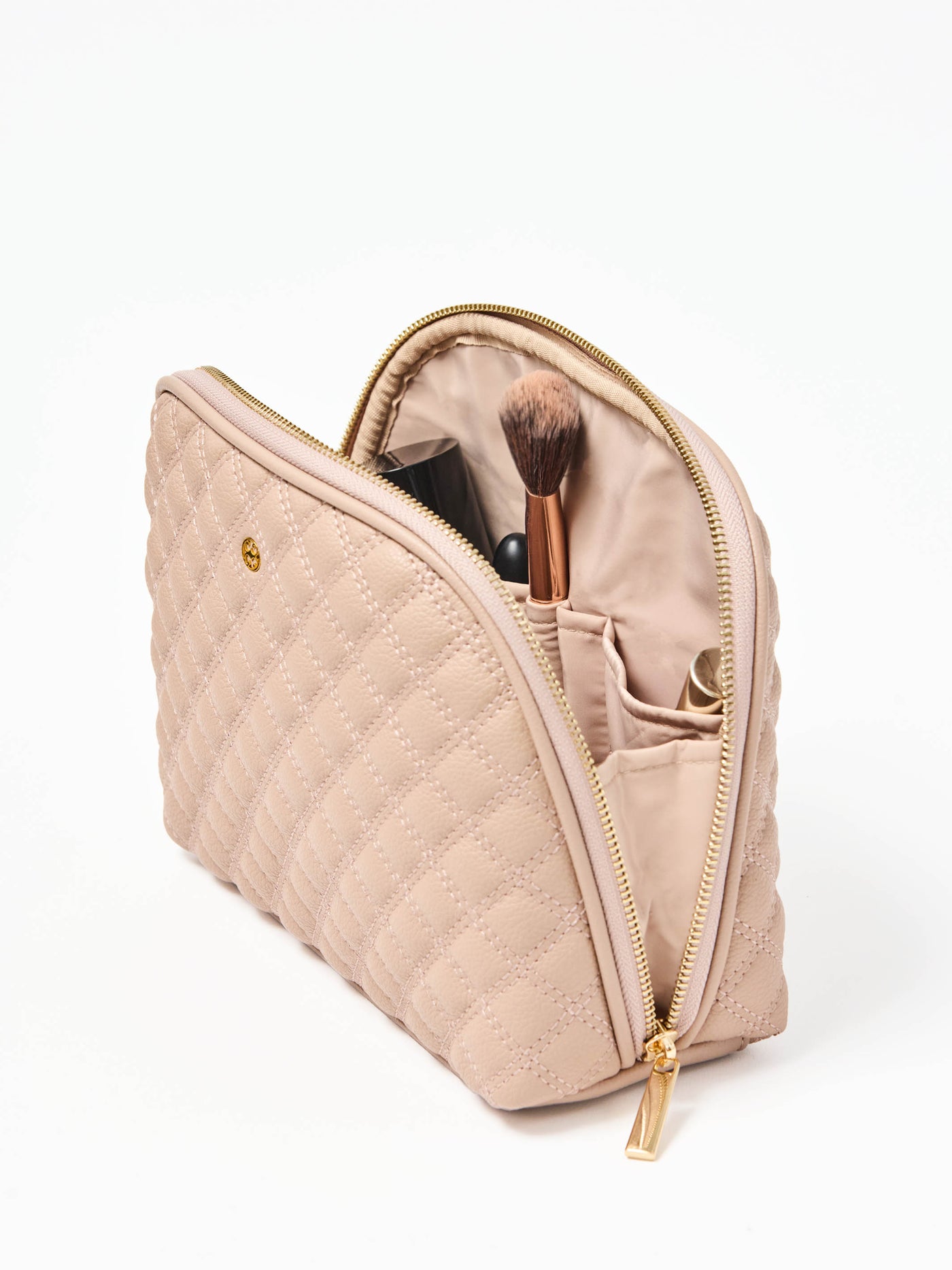 Large Quilted  Essential Pouch | Tan