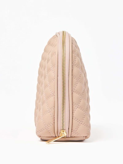 Large Quilted  Essential Pouch | Tan