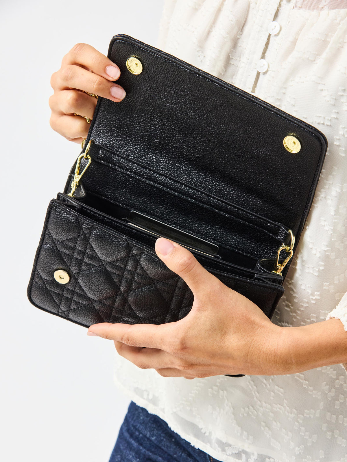 Night Out Quilted Crossbody Bag | Black