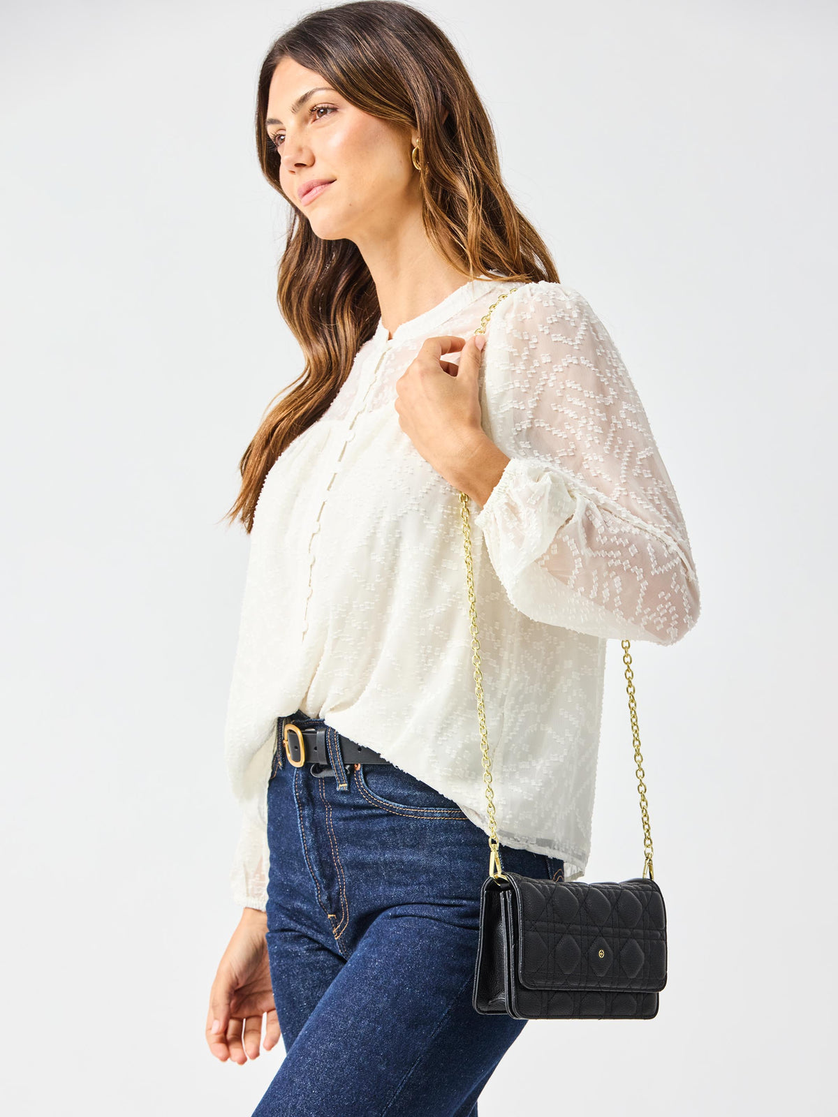 Night Out Quilted Crossbody Bag | Black