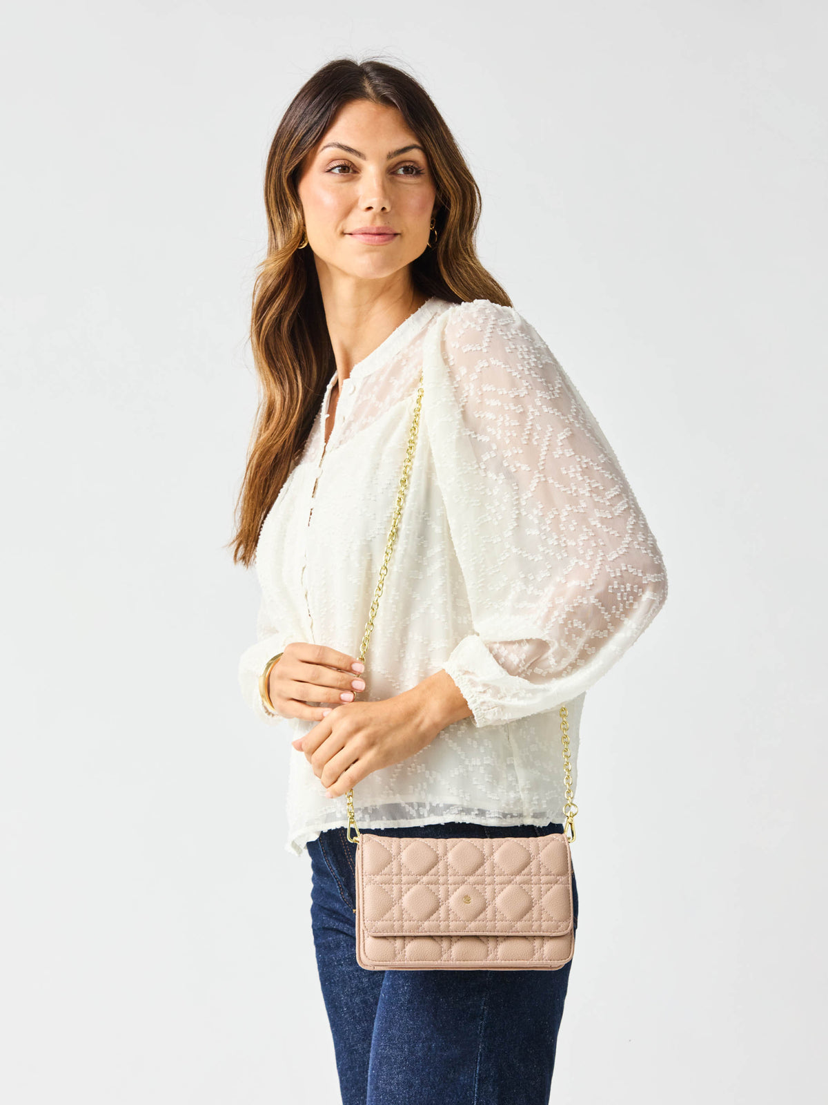Night Out Quilted Crossbody Bag | Tan