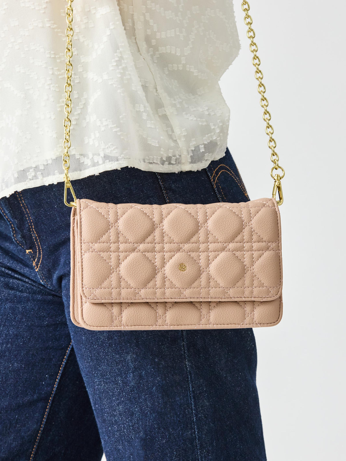 Night Out Quilted Crossbody Bag | Tan