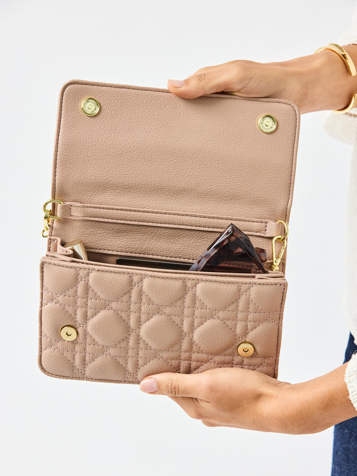 Night Out Quilted Crossbody Bag | Tan