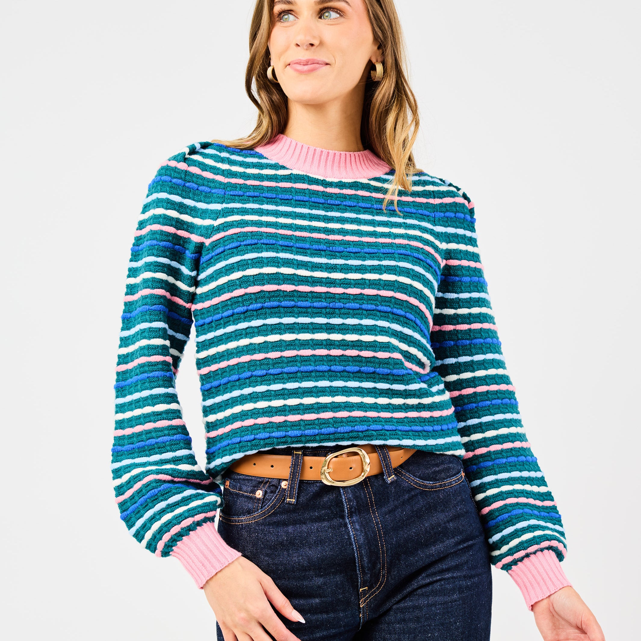 Annabelle Sweater | Teal Multi