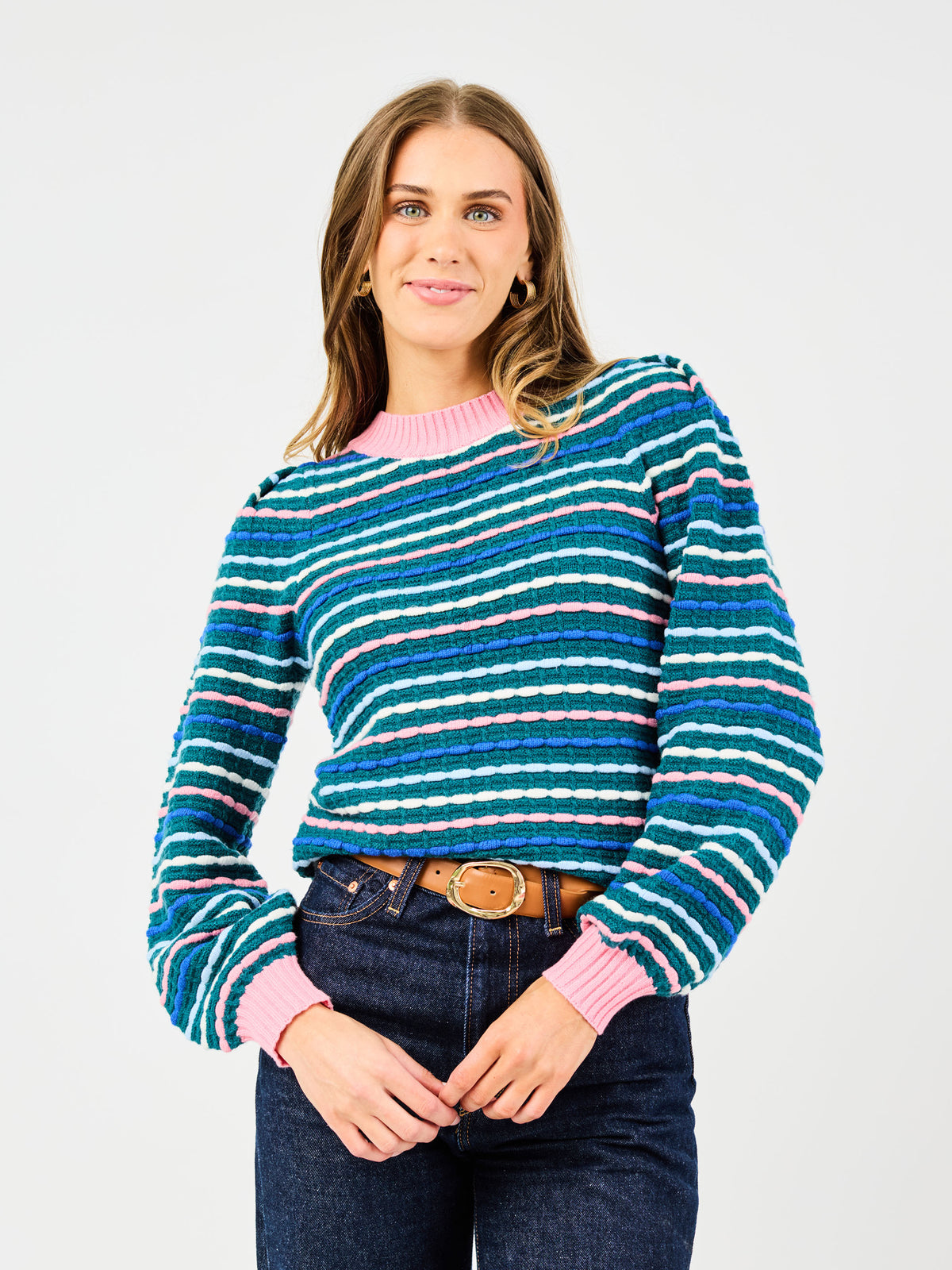Annabelle Sweater | Teal Multi