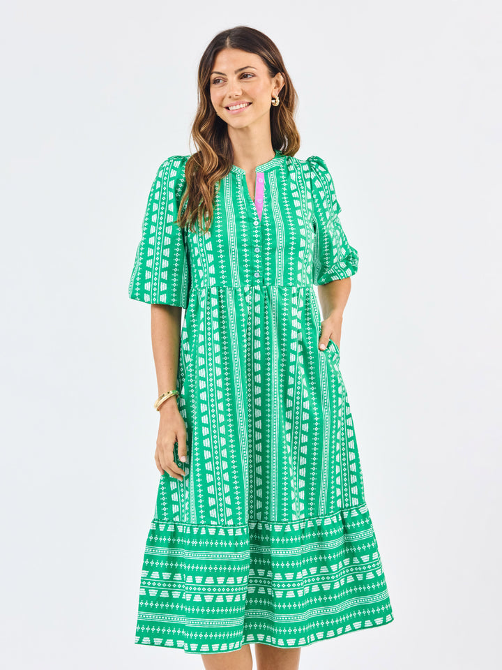 modern green dress Mary Square Riley Dress-Green