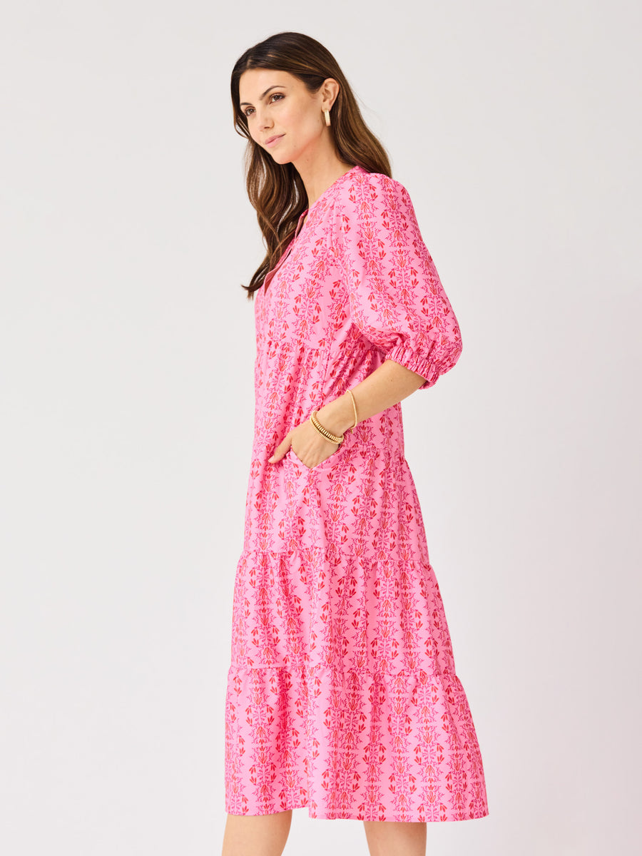 cameron midi dress Cameron Dress | Heirloom Vine Pink | M | Trendy Dresses For Women