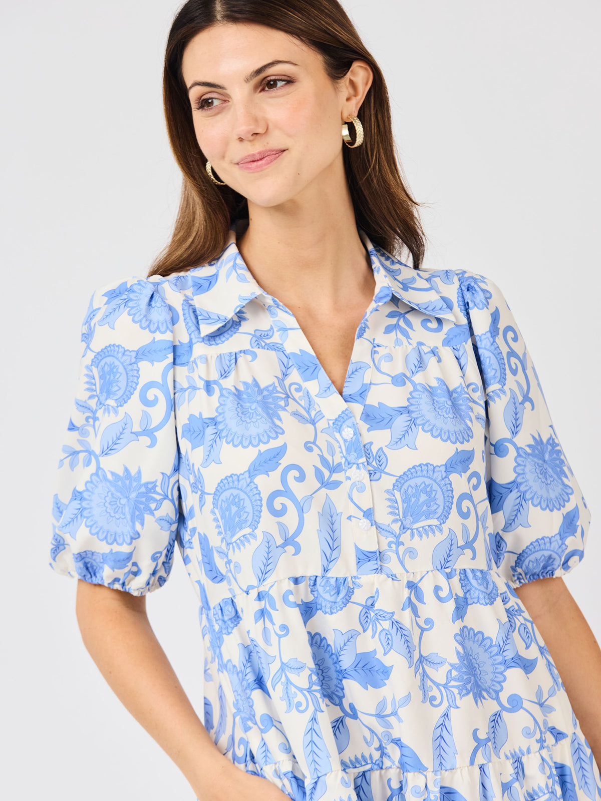 Eloise Dress | Porcelain Vines Blue