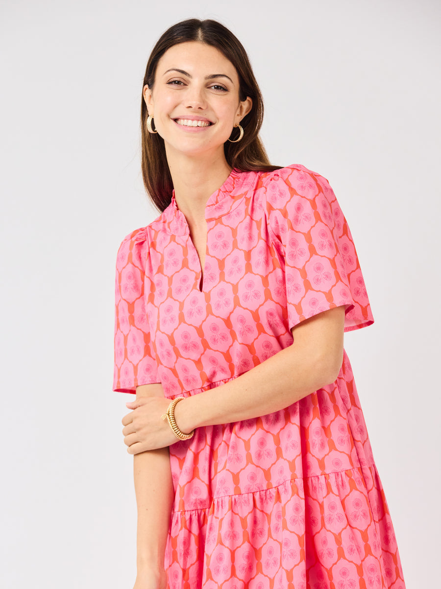 Ivy Midi Dress | Rosette Charm Pink – Mary Square