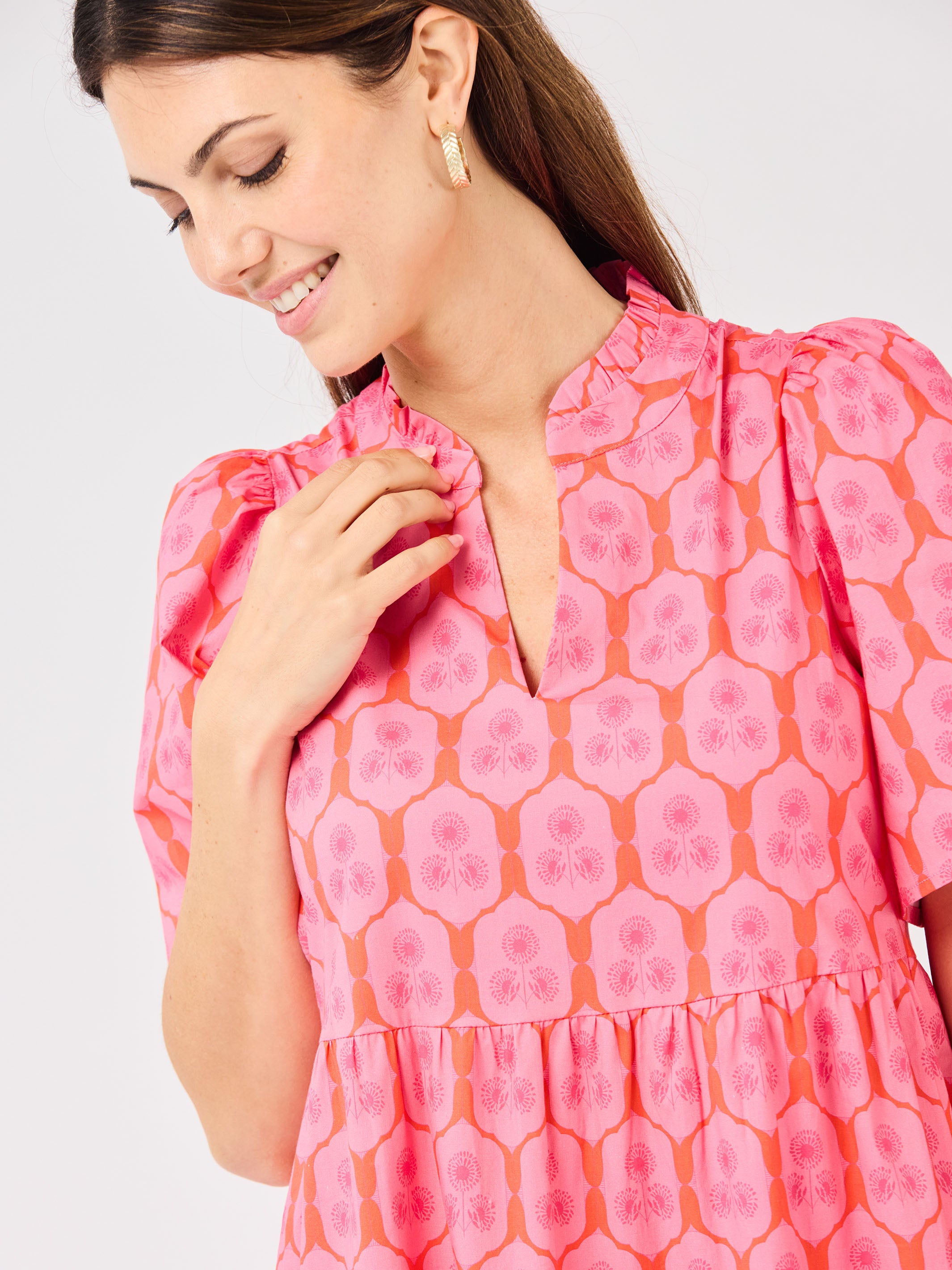 Ivy Midi Dress | Rosette Charm Pink