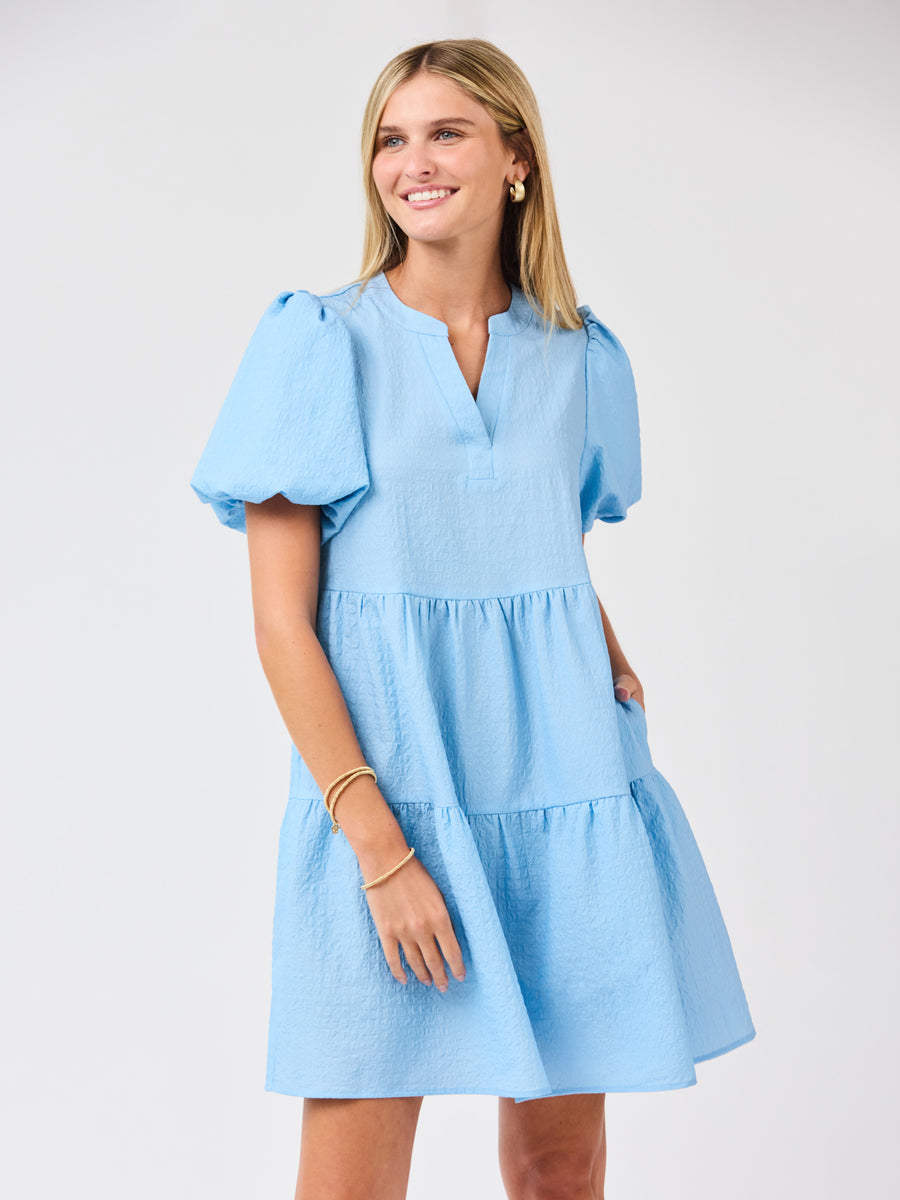 Kinsley Mini Dress - Light Blue Seersucker XS Kinsley Mini Dress - Light Blue Seersucker XS