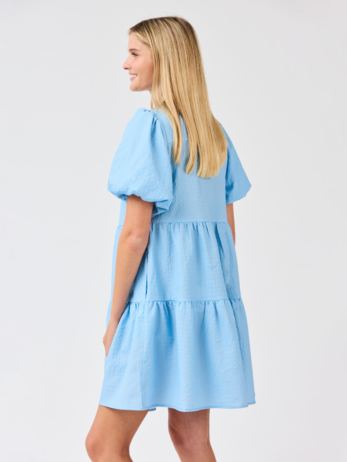 Kinsley Mini Dress | Light Blue Seersucker