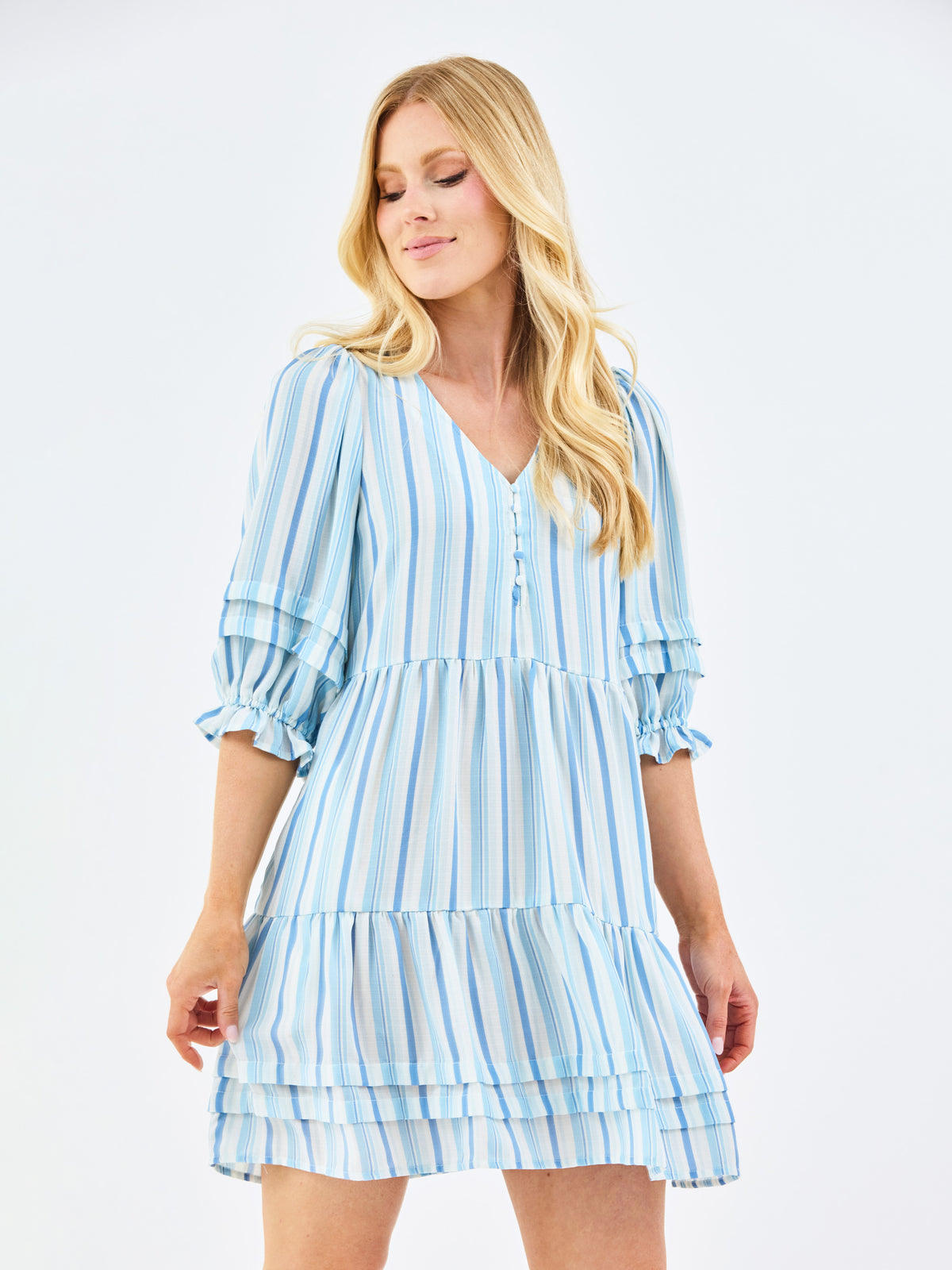 Raya Dress | Harbor Lines Blue
