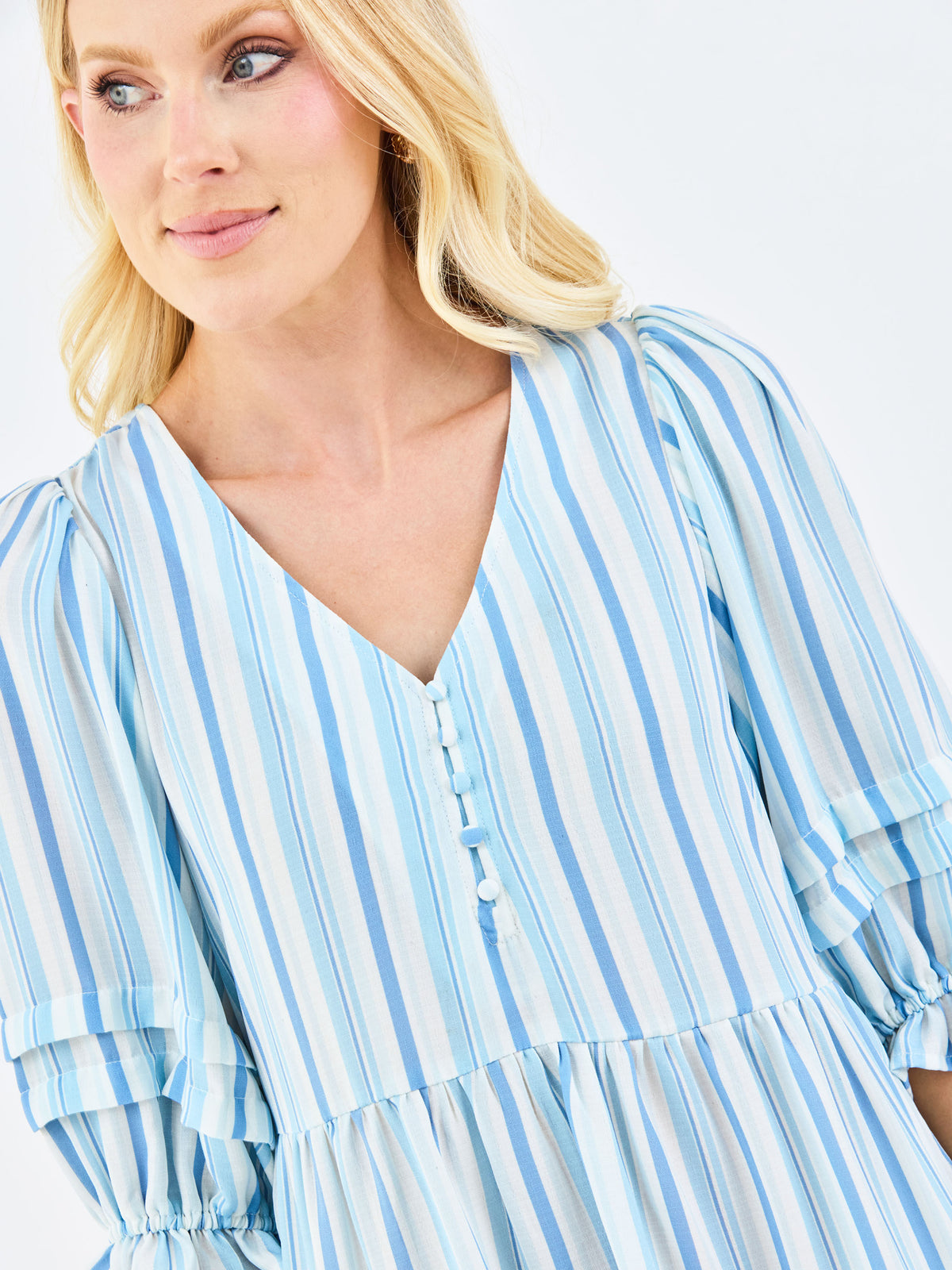 Raya Dress | Harbor Lines Blue