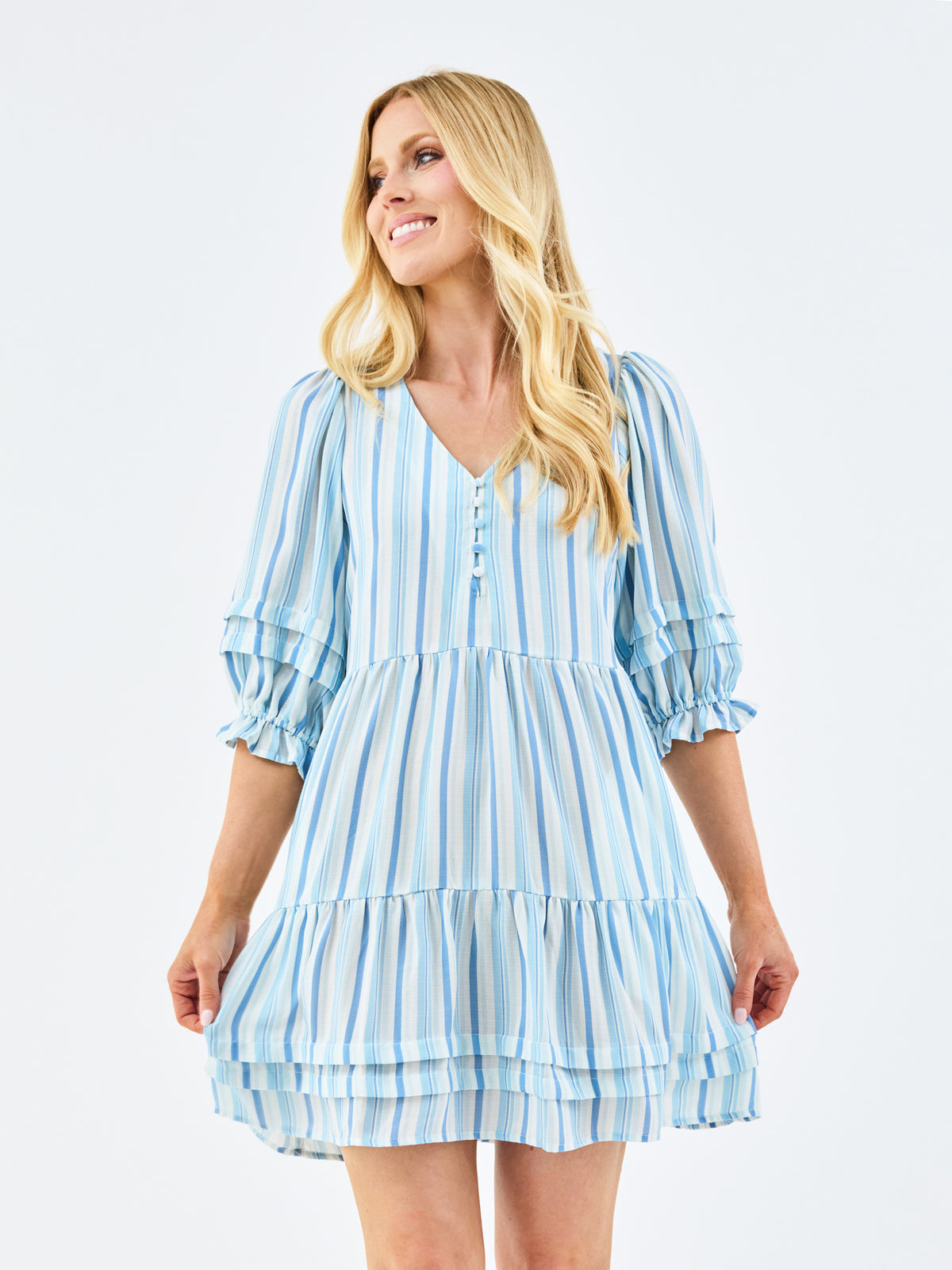 Raya Dress | Harbor Lines Blue
