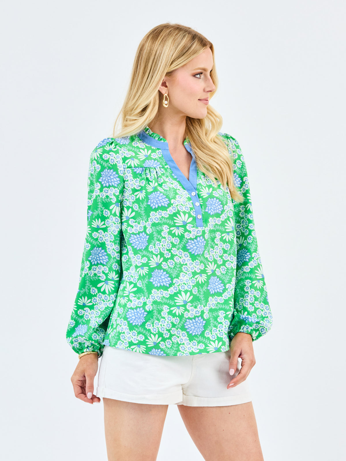 Gianna Top | Daisy Chain Green
