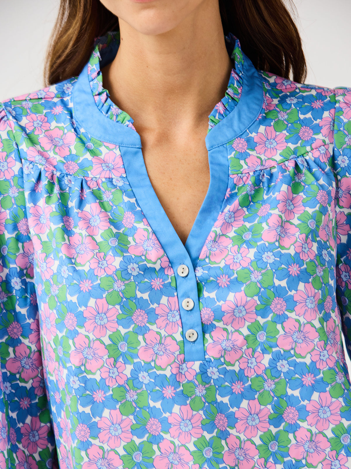 Gianna Top | Vintage Posies Blue