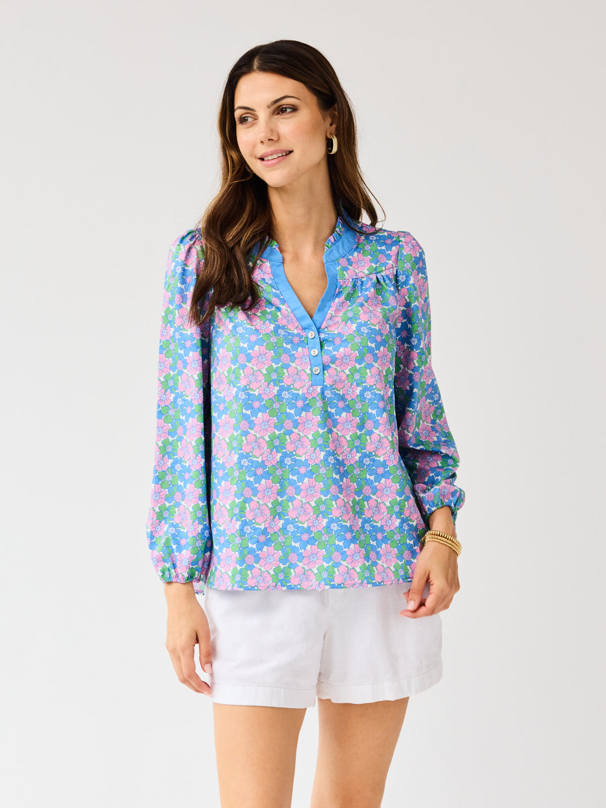 Gianna Top | Vintage Posies Blue