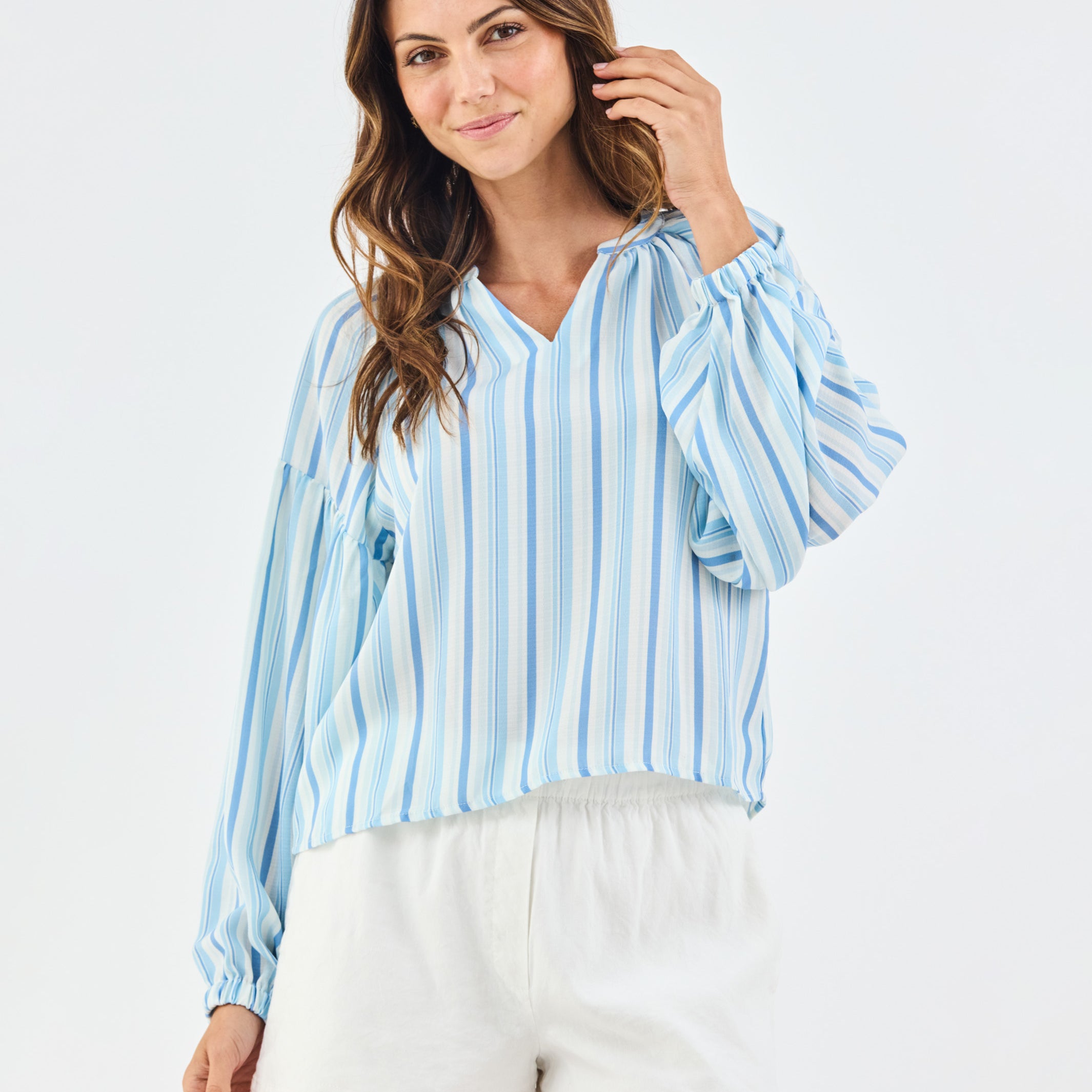 Scarlette Top | Harbor Lines Blue