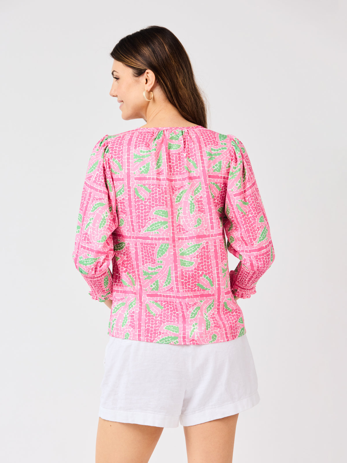Ashlyn Top | Trellis Tiles Pink
