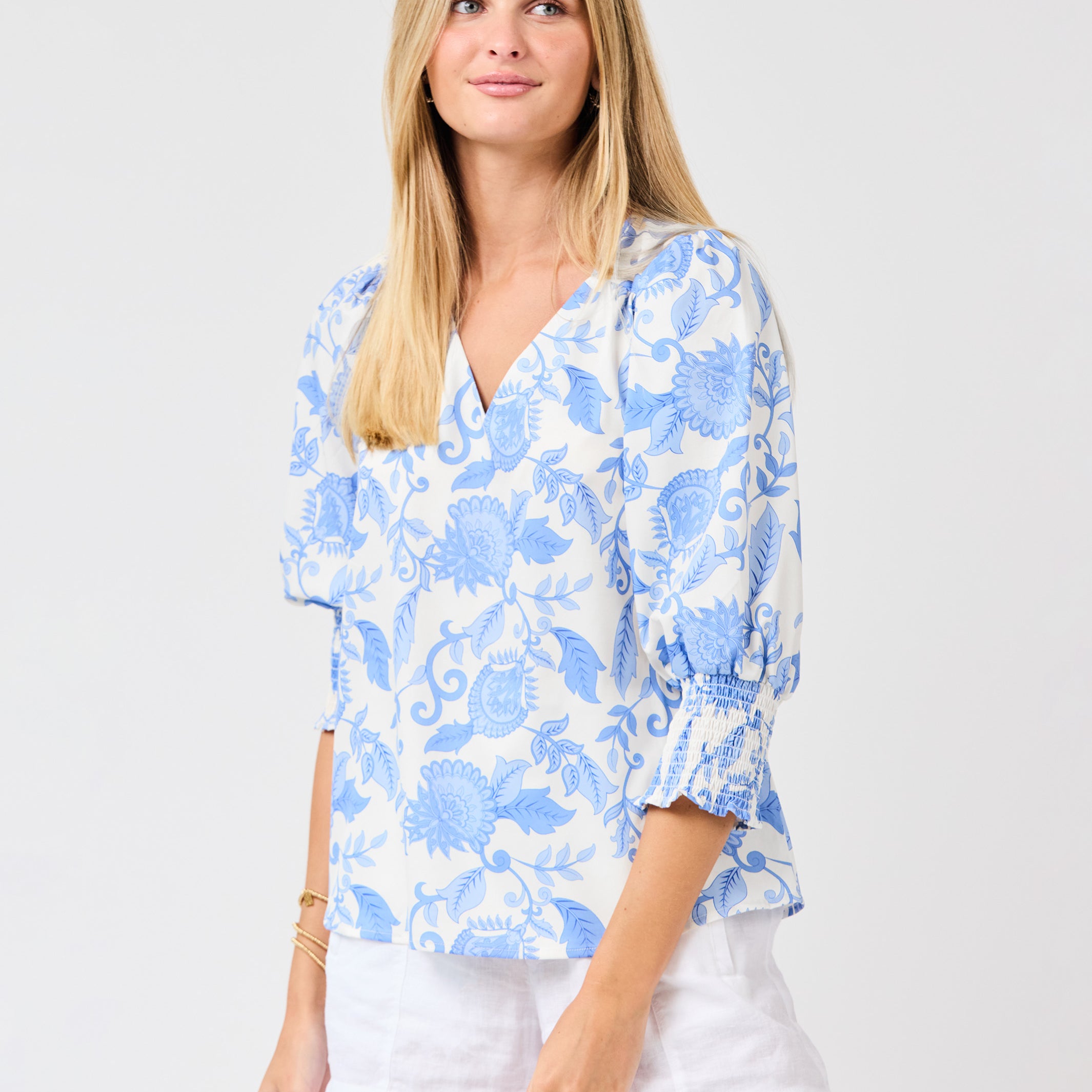 Ashlyn Top | Porcelain Vines Blue